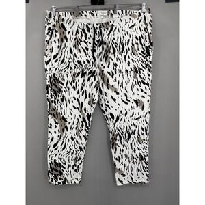 Seed to Style Organic Cotton Animal Print Pants‎ Women 3X Leopard White Safari